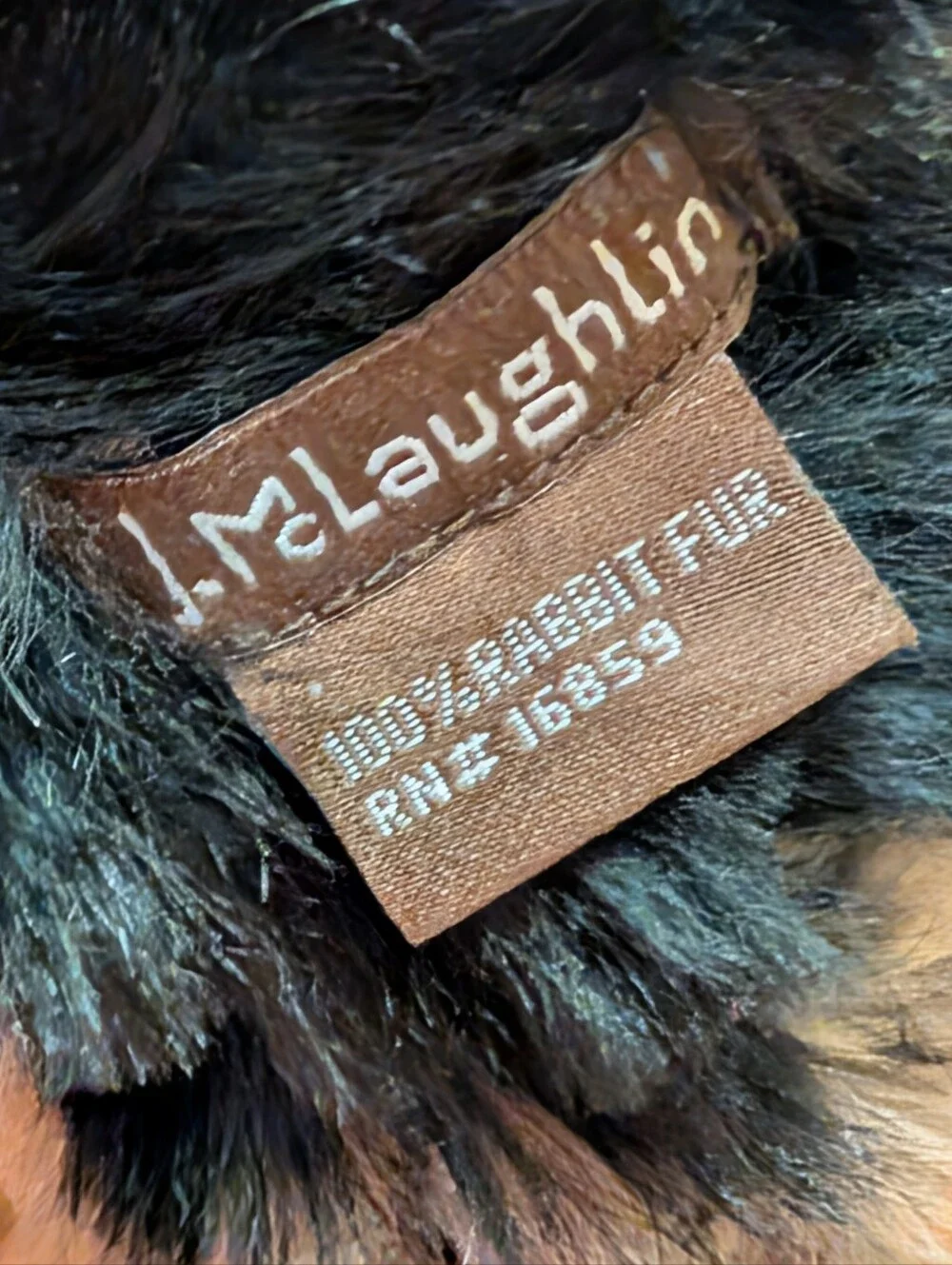 J. McLaughlin Brown Multi Rabbit Fur Headband Neck Warmer multi-color OS scarf